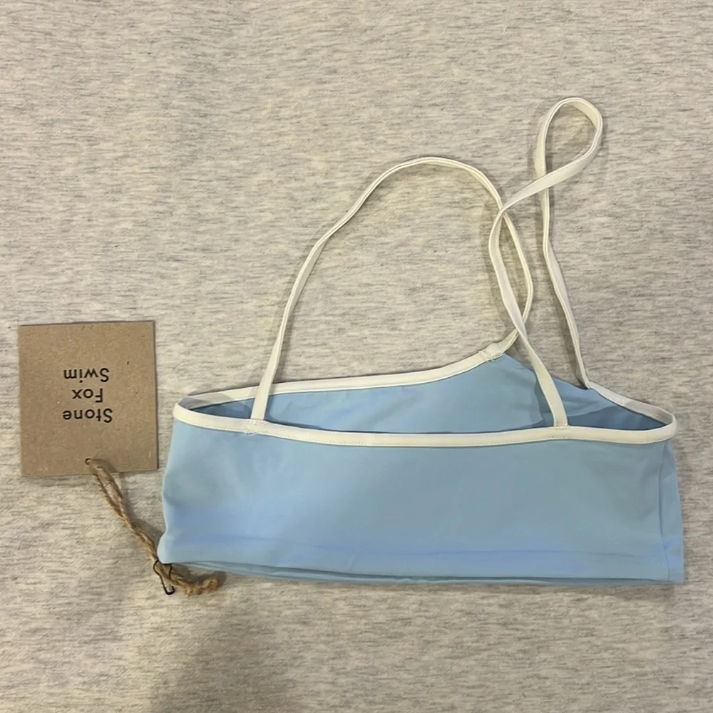 Stone Fox Swim Ibiza Bikini Top Summer Song Blue size XS NWT